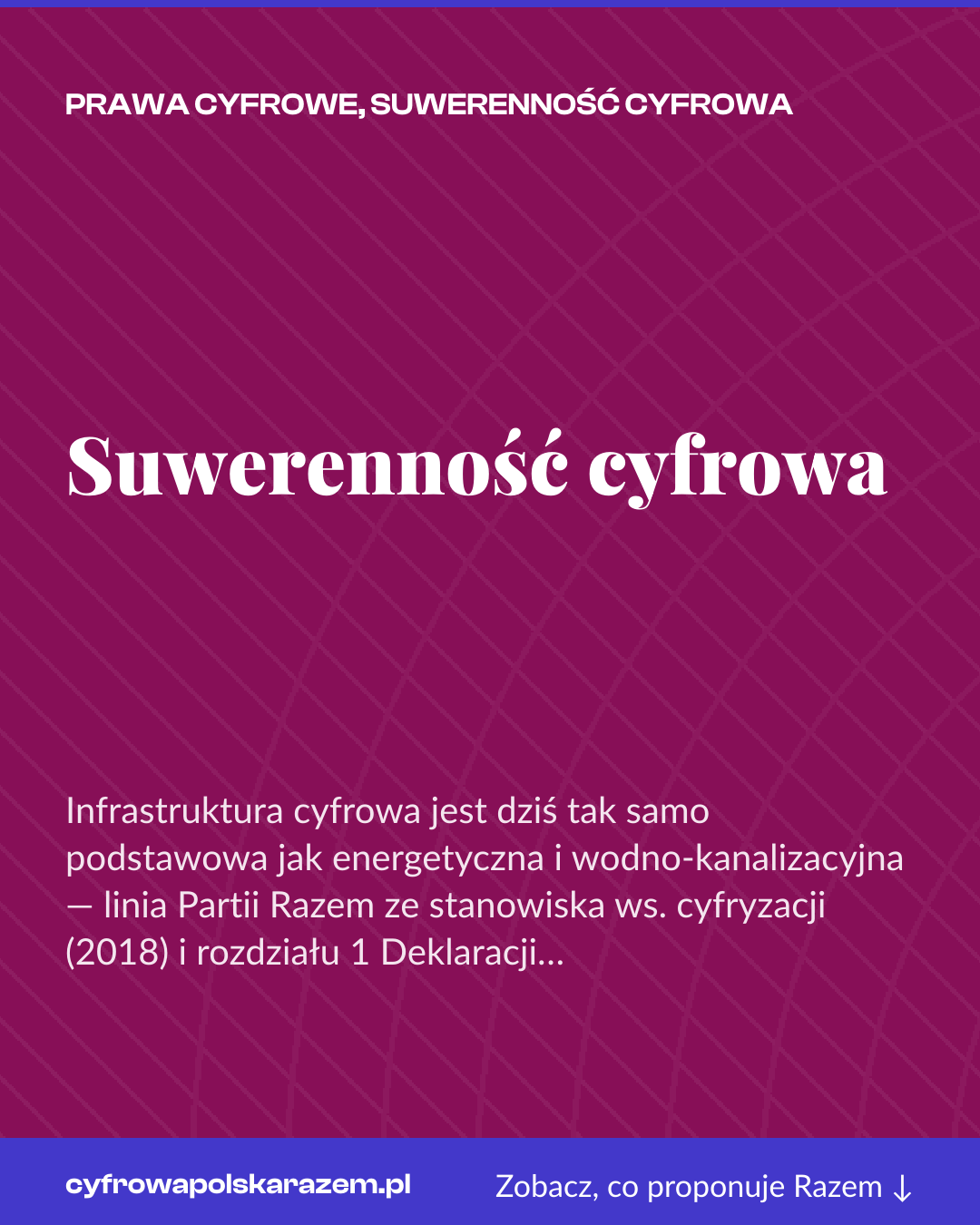 Grafika pionowa do udostępnienia: Suwerenność cyfrowa