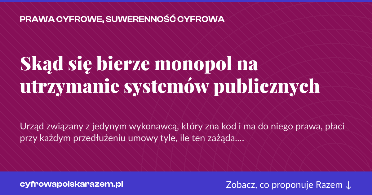Karta social do udostępnienia: Skąd się bierze monopol na utrzymanie systemów publicznych