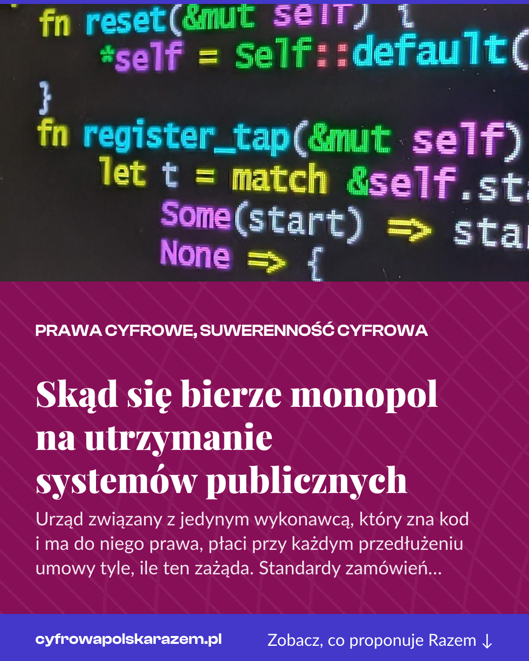 Grafika pionowa do udostępnienia: Skąd się bierze monopol na utrzymanie systemów publicznych