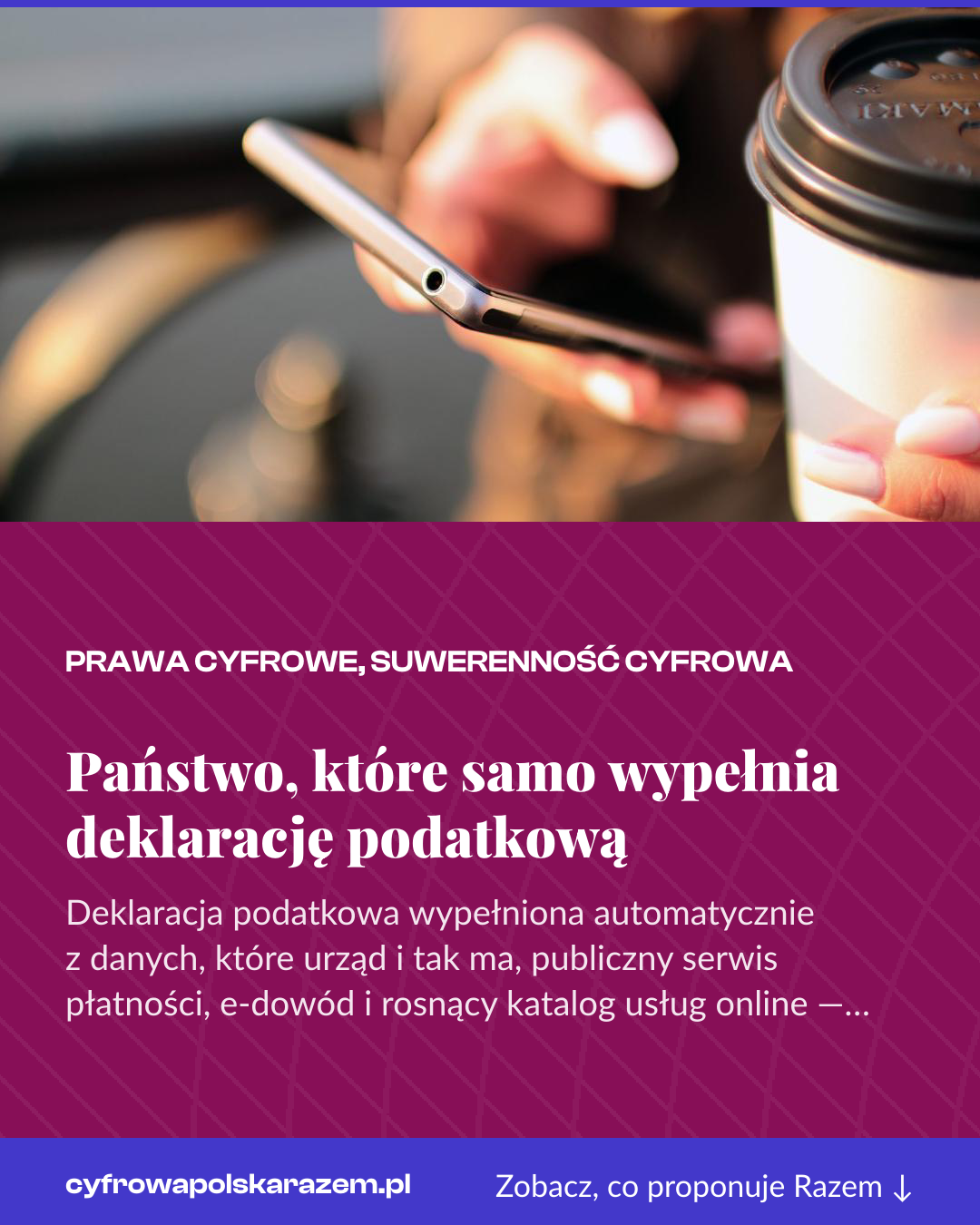 Grafika pionowa do udostępnienia: Państwo, które samo wypełnia deklarację podatkową