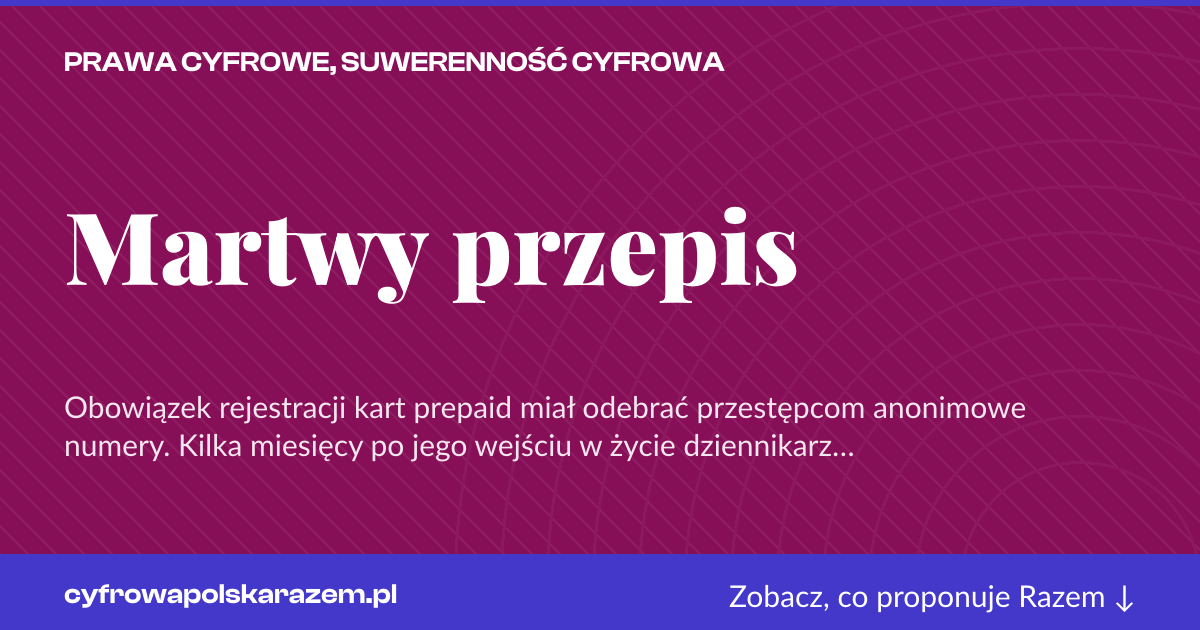 Karta social do udostępnienia: Martwy przepis
